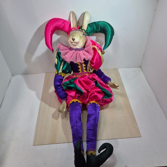 Other - Katherines Collection Wayne Kleski Bunny Rabbit Jester Doll 26" Vintage Easter